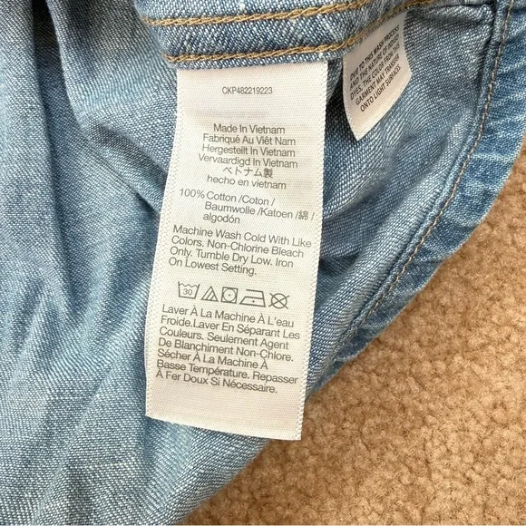 Madewell Chambray Denim Darted Button-Up Long Sleeve Shirt XS - Picture 7 of 11